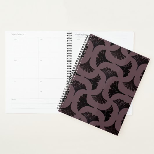 Blockprint Gingko - stoffige druif Planner (Display)