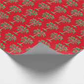 Blockprint Palmetto Kerst Inpakpapier (Hoek)