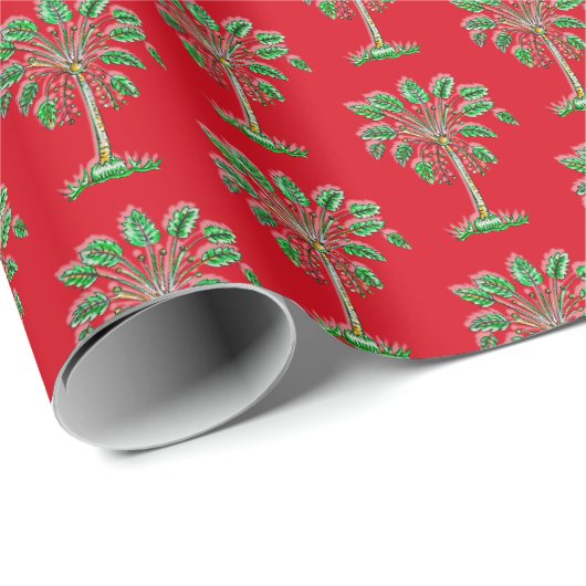 Blockprint Palmetto Kerst Inpakpapier (Rol Hoek)