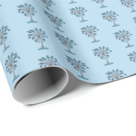 Blockprint Palmettopalmboom Cadeaupapier