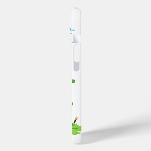 BlockQuest Adventures - Pixel Art iPhone 15 hoesje (Achterkant / Links)