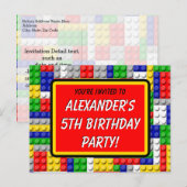 Blocks Jongen uitnodiging voor een feest (Voorkant / Achterkant)