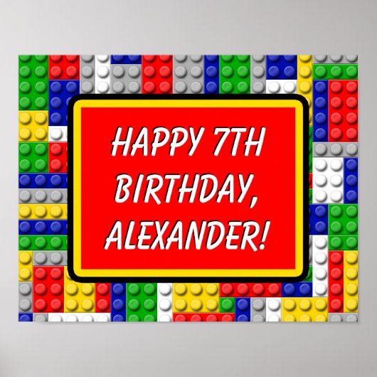Blocksparren Jongen' Birthday Party Banner Poster (Voorkant)