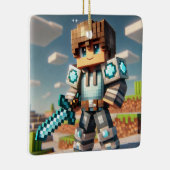 Blockstyle Dark Dragon Diamond Sword Keramisch Ornament (Rechts)