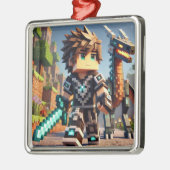 Blockstyle Dark Dragon Diamond Sword Metalen Ornament (Links)