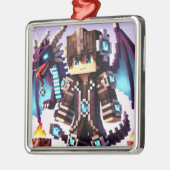 Blockstyle Dark Dragon Diamond Sword Metalen Ornament (Links)