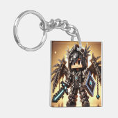 Blockstyle Dark Dragon Diamond Sword Sleutelhanger (Voorkant Links)