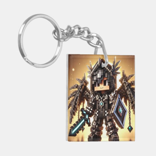 Blockstyle Dark Dragon Diamond Sword Sleutelhanger (Voorkant Links)