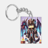 Blockstyle Dark Dragon Diamond Sword Sleutelhanger (Voorkant Links)