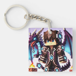 Blockstyle Dark Dragon Diamond Sword Sleutelhanger