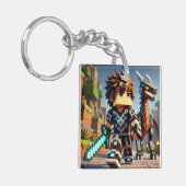 Blockstyle Dark Dragon Diamond Sword Sleutelhanger (Voorkant Links)