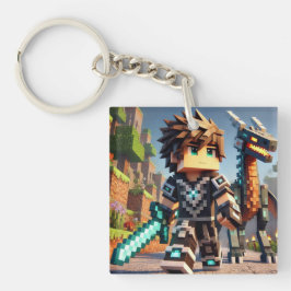 Blockstyle Dark Dragon Diamond Sword Sleutelhanger