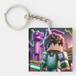 Blockstyle Dark Dragon Diamond Sword Sleutelhanger