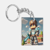 Blockstyle Dark Dragon Diamond Sword Sleutelhanger (Voorkant Links)