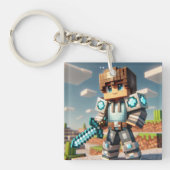 Blockstyle Dark Dragon Diamond Sword Sleutelhanger (Voorkant)