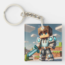 Blockstyle Dark Dragon Diamond Sword Sleutelhanger