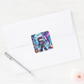 Blockstyle Dark Dragon Diamond Sword Vierkante Sticker (Envelop)