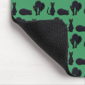 Blocky Black Cats Halloween Pixel Art Patroon Muismat (Hoek)