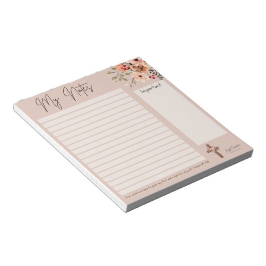 Blocnote met Floral Design and Scripting (Schuin)