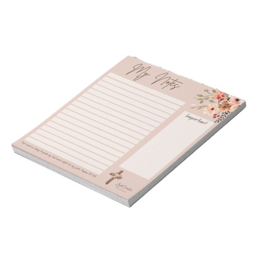 Blocnote met Floral Design and Scripting (Linkerzijde)