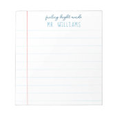 Blocnote met gelinkt papier voor leerkrachten (Voorkant)