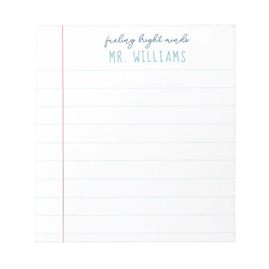 Blocnote met gelinkt papier voor leerkrachten (Voorkant)