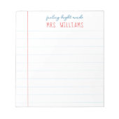 Blocnote met gelinkt papier voor leerkrachten (Voorkant)