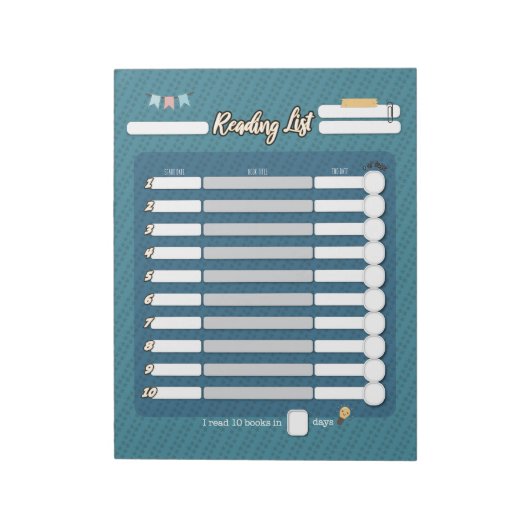 Blocnote met KINDER LEZINGSLIJST (Linkerzijde)