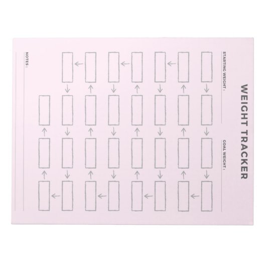 Blocnote met persoonlijke gewichtscontrole (Voorkant)