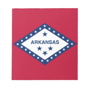 Blocnote met vlag van de staat Arkansas