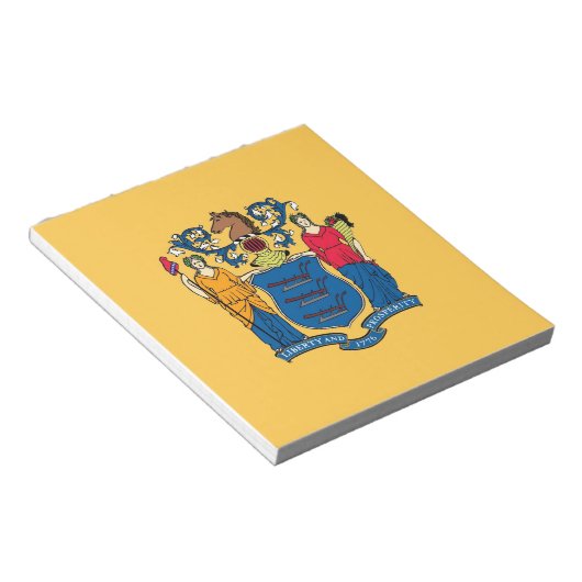 Blocnote met vlag van de staat New Jersey (Schuin)