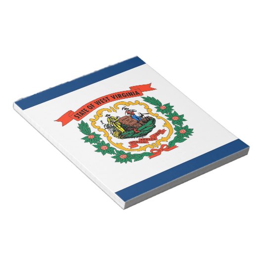 Blocnote met vlag van de staat West Virginia (Schuin)