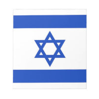 Blocnote met vlag van Israël