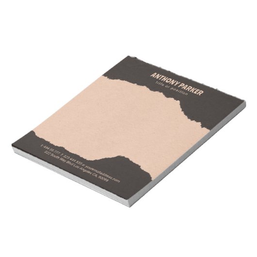 Blocnote met zwarte en crèmepapierranden (Linkerzijde)