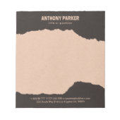 Blocnote met zwarte en crèmepapierranden (Voorkant)