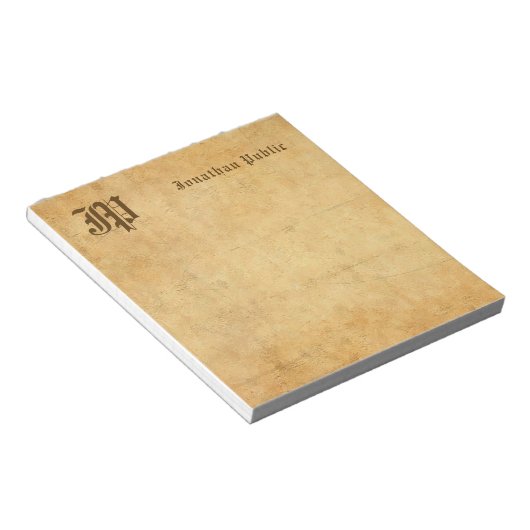 Blocnote Monogram Calligrafie Tekst Elegant Sjablo (Schuin)