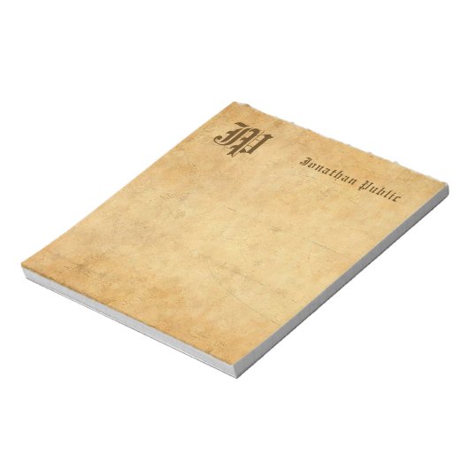 Blocnote Monogram Calligrafie Tekst Elegant Sjablo (Linkerzijde)