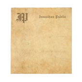 Blocnote Monogram Calligrafie Tekst Elegant Sjablo (Voorkant)