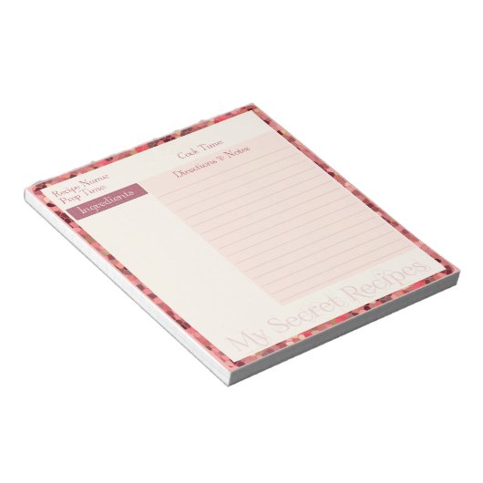 Blocnote ontvangen in roze Glas in lood Patroon (Schuin)