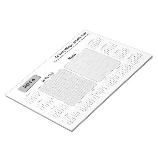 Blocnote Planner 2014 (Schuin)