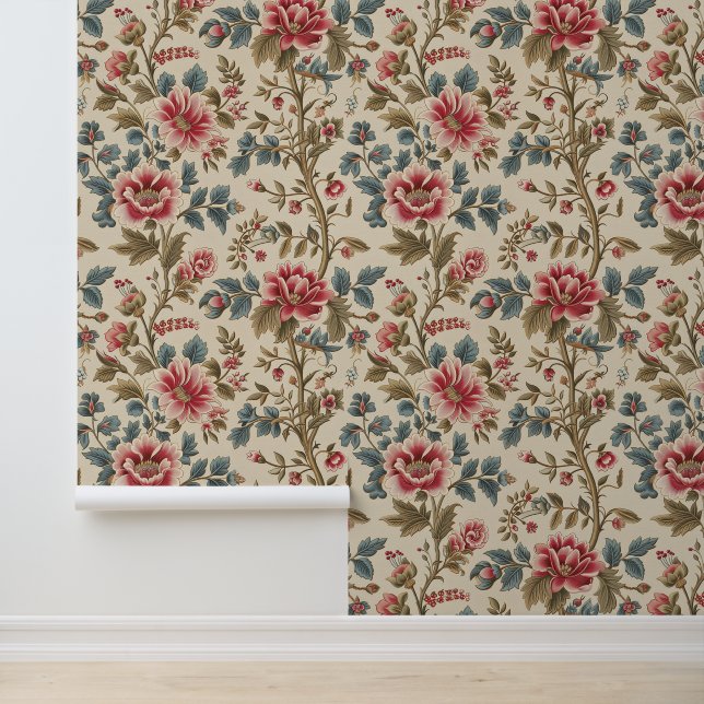 blod Bloemen Victoriaans oude William Morris chint Behang (Applicatie)