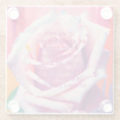 Blode roze roze roze roze bloem Bohemian Artsy Gla Glazen Onderzetter (Achterkant)