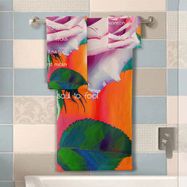 Blode roze roze roze roze in bloem gedicht Bohemia Bad Handdoek