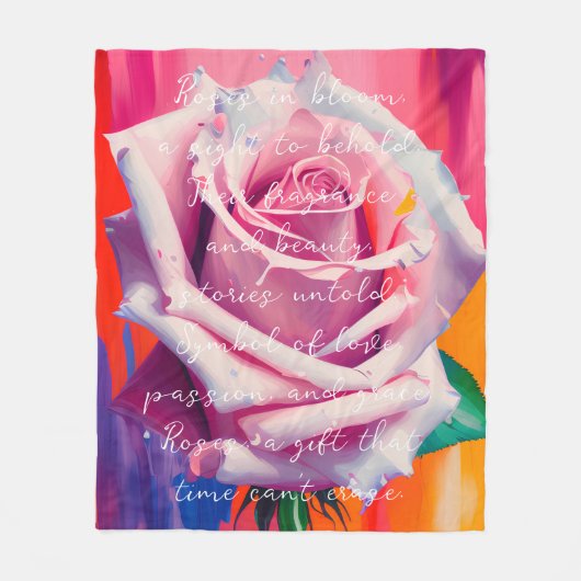 Blode roze roze roze roze in bloem gedicht Bohemia Fleece Deken (Voorkant)
