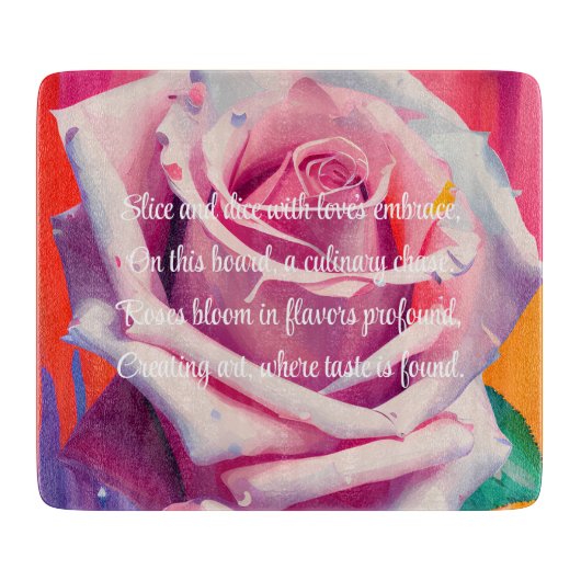 Blode roze roze roze roze in bloem gedicht Bohemia Snijplank (Voorkant)