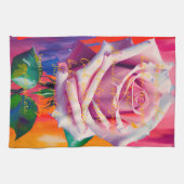 Blode roze roze roze roze in bloem gedicht Bohemia Theedoek (Horizontaal)