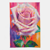 Blode roze roze roze roze in bloem gedicht Bohemia Theedoek (Verticaal)