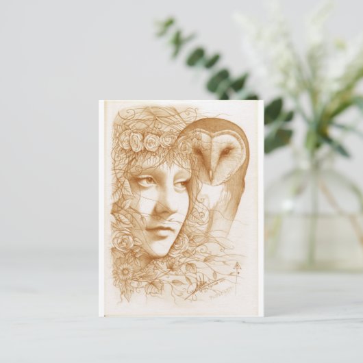 Blodeuwedd Briefkaart (Staand voorkant)