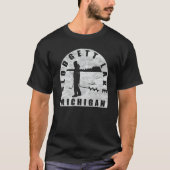 Blodgett Lake Ice Vissen Michigan T-shirt (Voorkant)