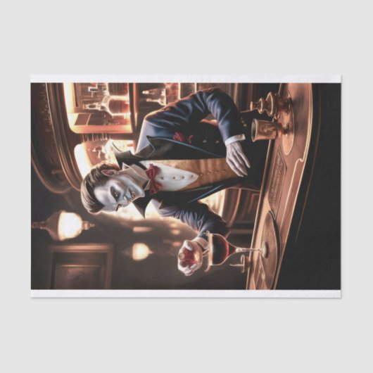 Bloed aan de bar, Dracula's Bartending Tissuepapier (Voorkant)